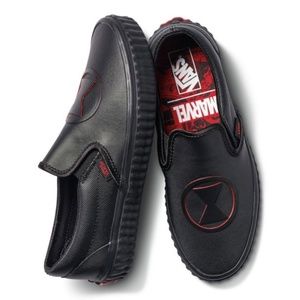 Like New, Vans x Marvel Black Widow Authentic Slip-On - Black, Sz. M6 / W7.5